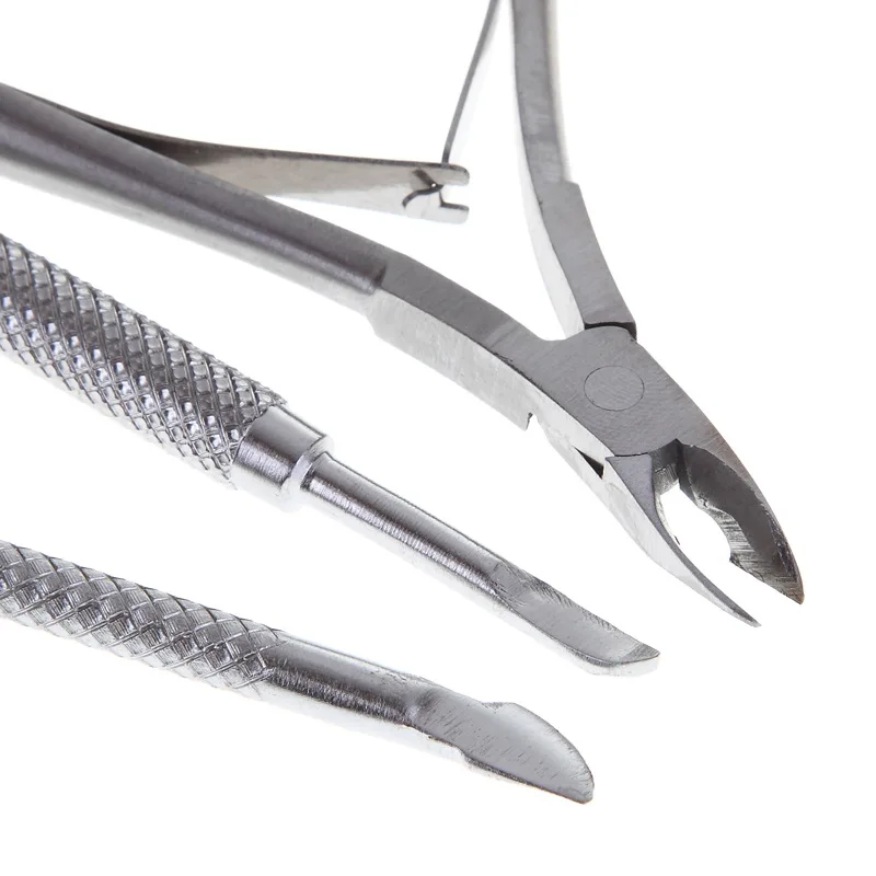 

3pcs/set Clipper & Trimmer Nail Art Manicure Tools Nail Cuticle Scissors Pushers Stainless Steel Dead Skin Remover