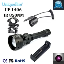 Охотничий фонарик Uniquefire 1406 нм ИК светодиодный фонарь с масштабированием+ зарядное устройство+ Тактический пульт+ крепление Водонепроницаемый