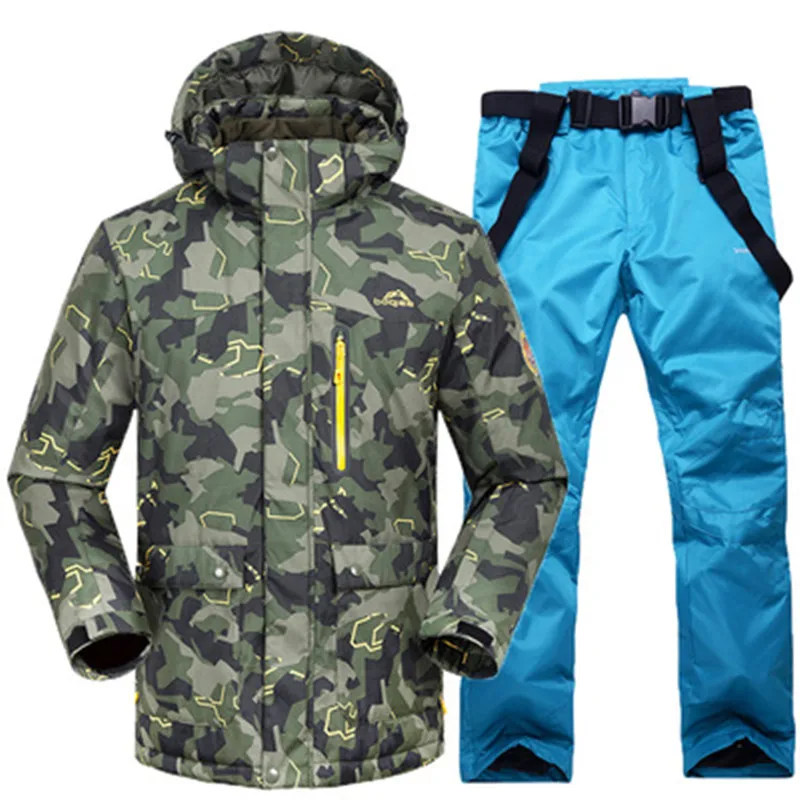 2019 جديد الشتاء بدلة تزلج الذكور مجموعة يندبروف ماء دافئ تزلج دعوى للالجليد عدة الذكور في الهواء الطلق الساخن سترة تزلج + السراويل