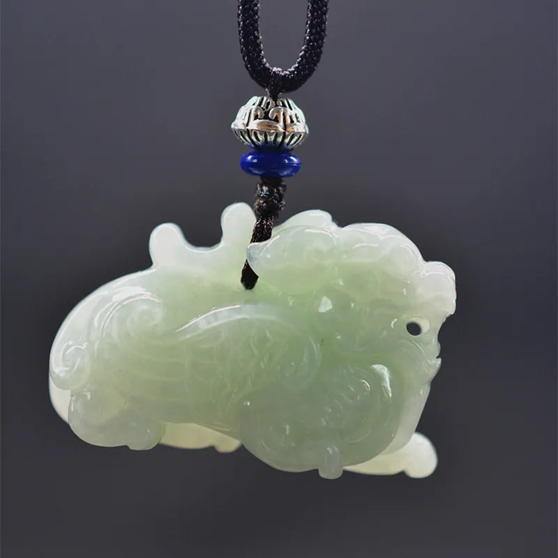 

QIANXU Jade Pendant Necklace Dragon Pixiu Jade Jewelry Fine Jewelry With Chain