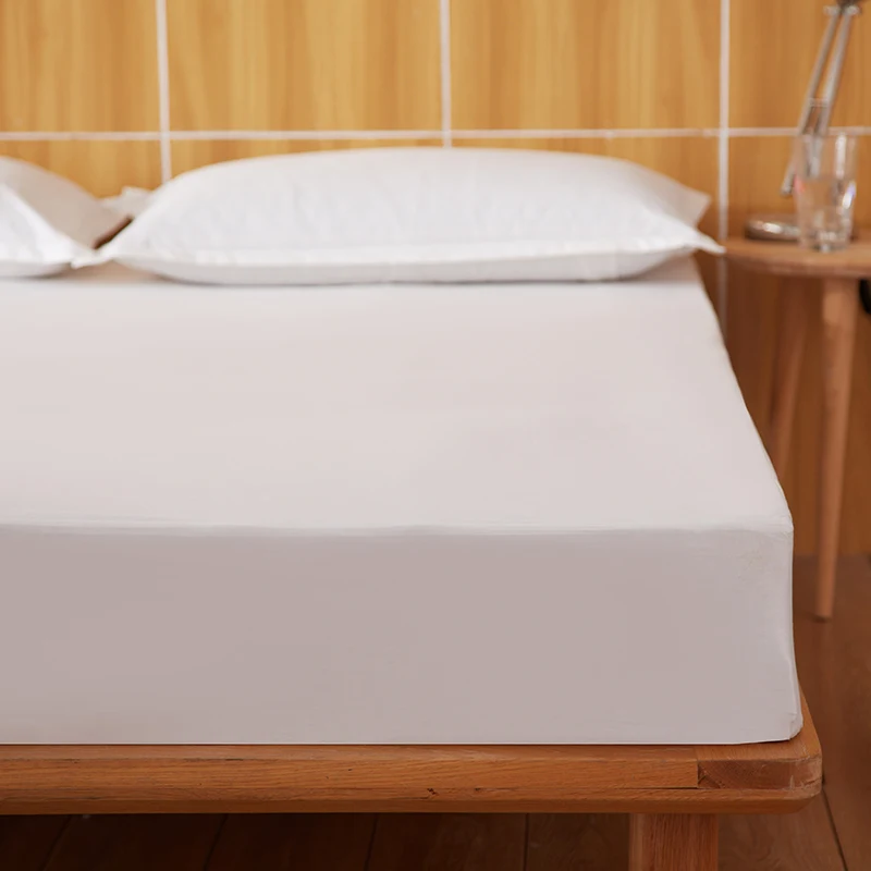 100%-Cotton-Bed-Sheets-with-Elastic-Twin-Full-Queen-Fitted-Sheet-Smooth-Waterproof-Mattress-Protector-Breathable-Mattress-Cover-3