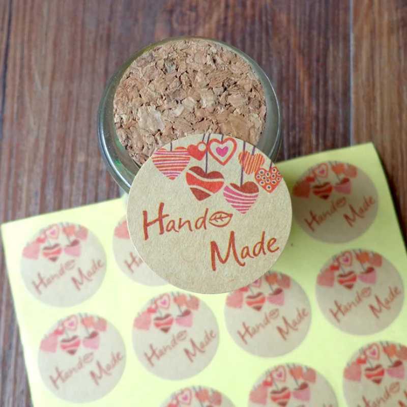 

120 Pcs/lot Cute Hand Made Karft Seal Sticker Vintage Paper Label Adhesive Gift Paper Sticker DIY Stationery Sticker