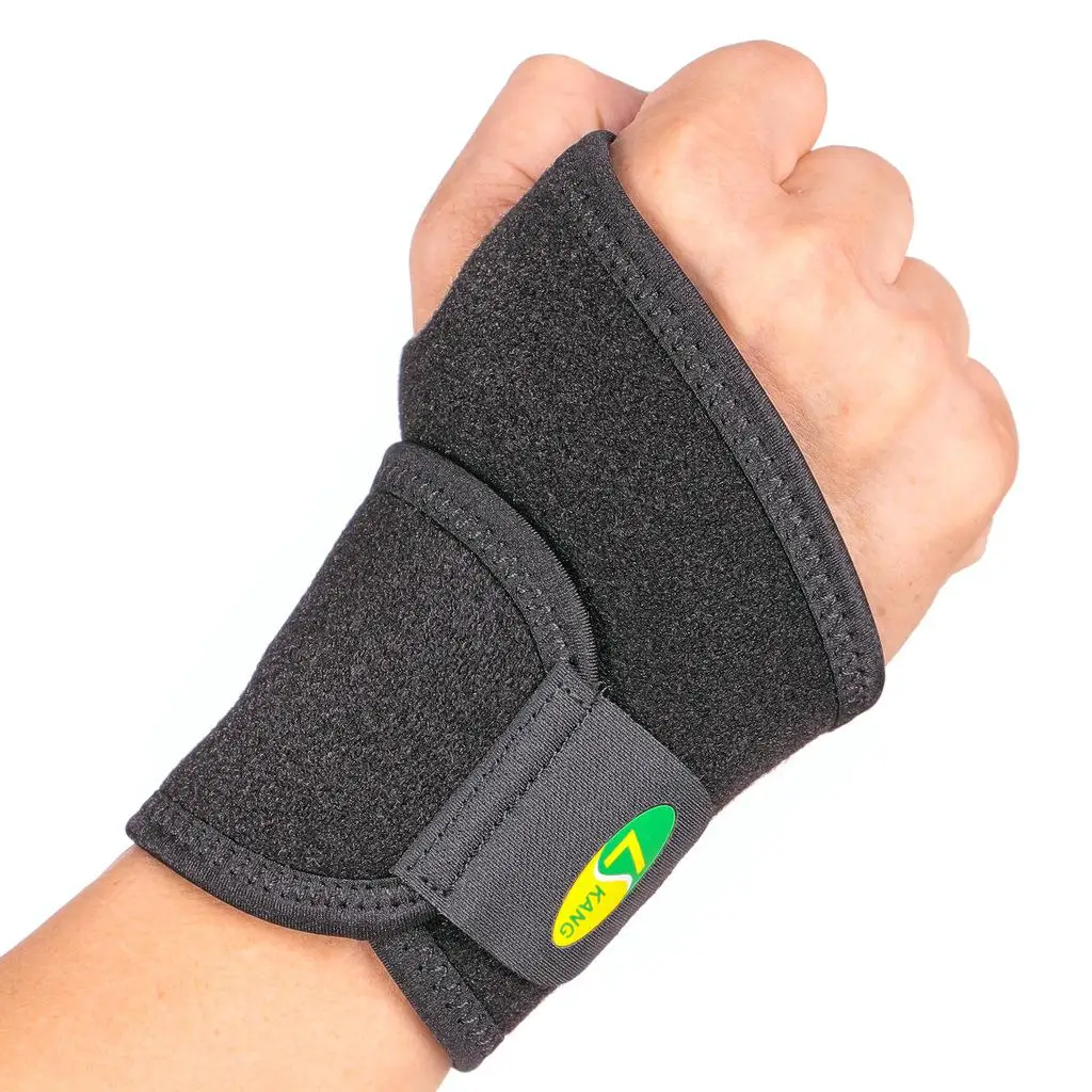 Black Adjustable Sport Wristband Thumb Wrap Wrist Palm Supports Gloves