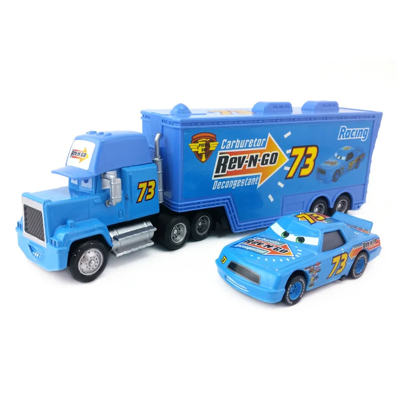 Disney Pixar Cars 2 шт./компл. Lightning McQueen Mack Uncle Truck The King Чико Хикс модель игрушечной машины 1:55 Свободные Новые дети мальчик подарок - Цвет: No.73 Mack Set