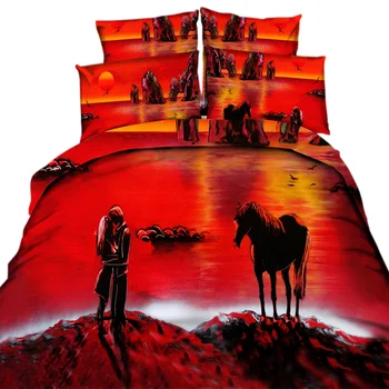 

100% Cotton Romatican Lover Pattern Bedding Sets 3/4pcs 3D HD Printed Duvet Cove Super King/King/Queen/Full/Twin Size for Kids