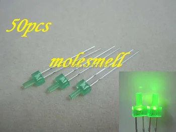 

50pcs New 2mm flat top diffused green Diffused LED Leds Light green Lens