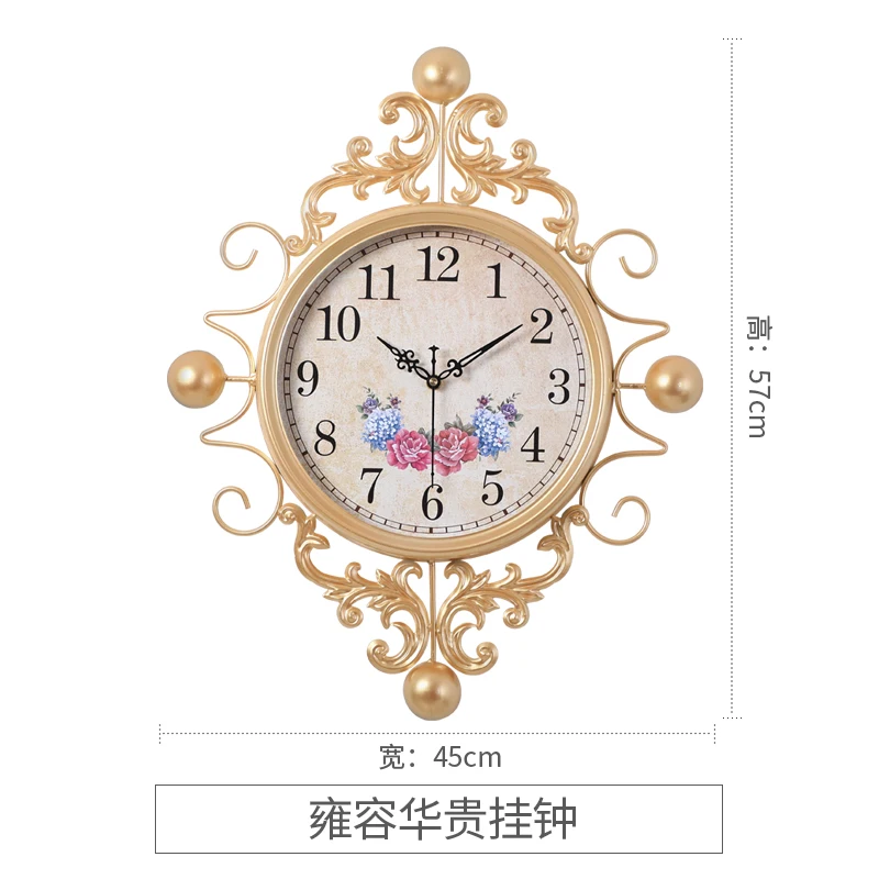 Floral Handmade Wrought Wall Clock A-45X57cm  