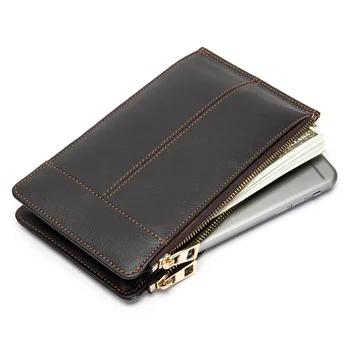 

New first layer leather men's large-capacity wallet card package business retro multi-card long clutch bag