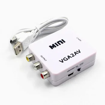 

Connector 1080P HDMI Mini VGA to RCA AV Converter with 3.5mm Audio VGA2AV / CVBS + Audio to PC HDTV Converter