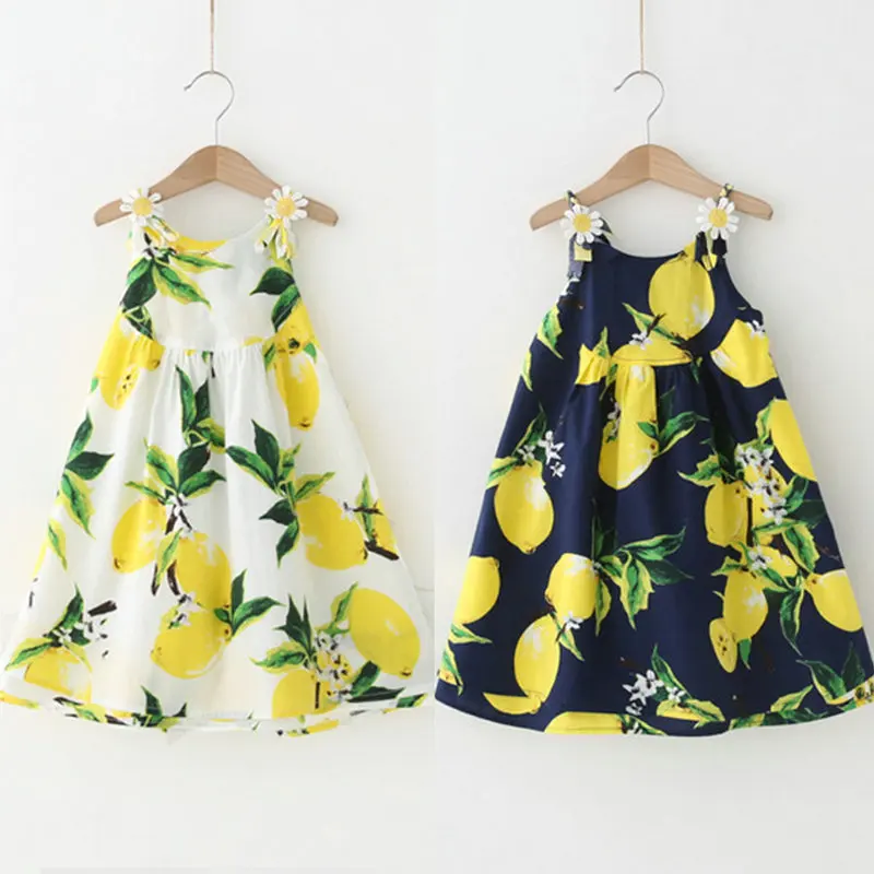 Lemon Outfit Baby Girl GIRLS LEMON/NAVY FRILL DRESS WITH MATCHING