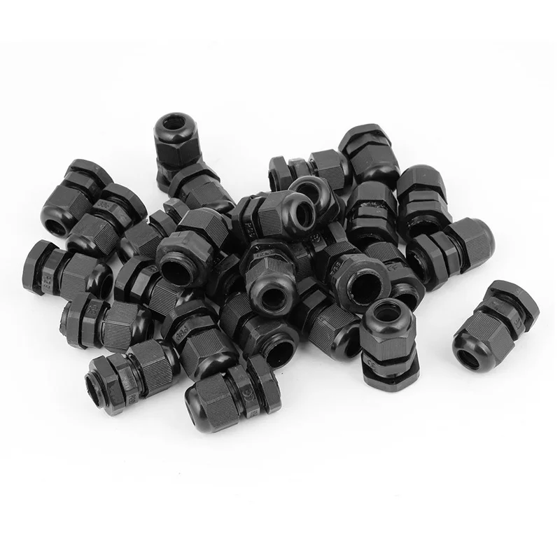 

36 Pcs Black PG9 Plastic Connector Gland for 4mm-8mm Cable