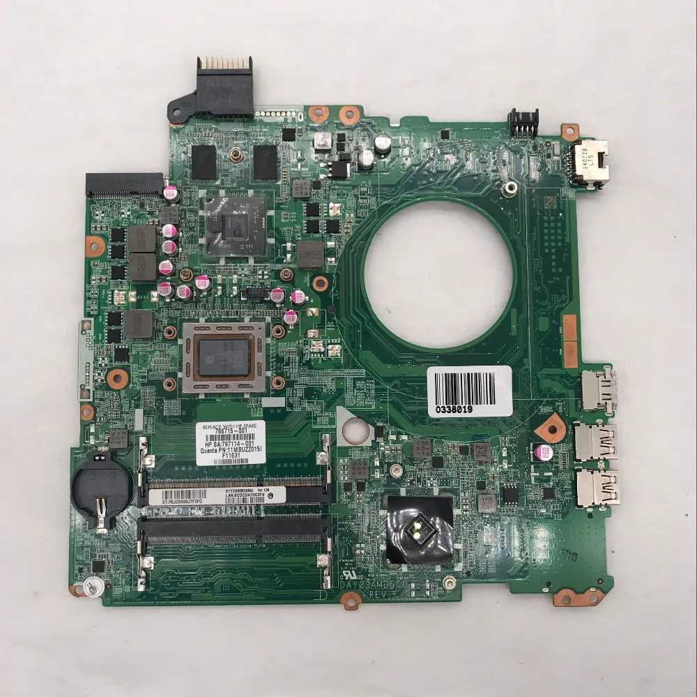 

High quality For 15-P 66715-001 766715-501 766715-601 laptop motherboard DAY23AMB6F0 DAY23AMB6C0 A10-5745M CPU 100% Tested