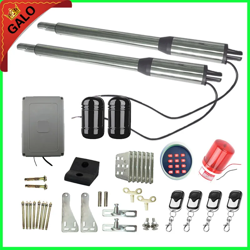 Galo AC 110V/220V Electric Linear Actuator 300kgs Engine Motor System Automatic Swing Gate Opener + 4 remote control