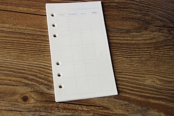 Конфеты много видов Внутренней бумаги для ядра спирального ноутбука: неделя/ежедневно/месяц планировщик, список