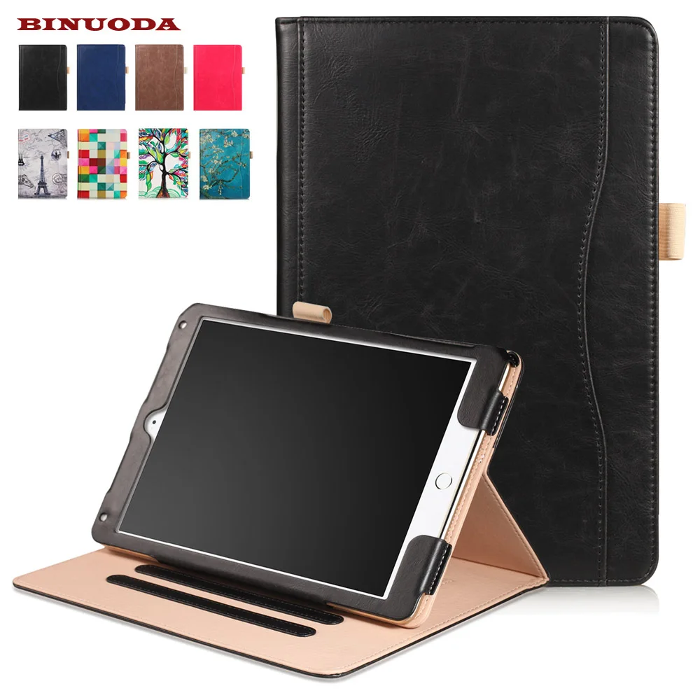

Business Case for New iPad 9.7 Auto Sleep Premium PU Leather Stand Case Cover for New iPad 9.7 2017 Release Elastic Hand Strap