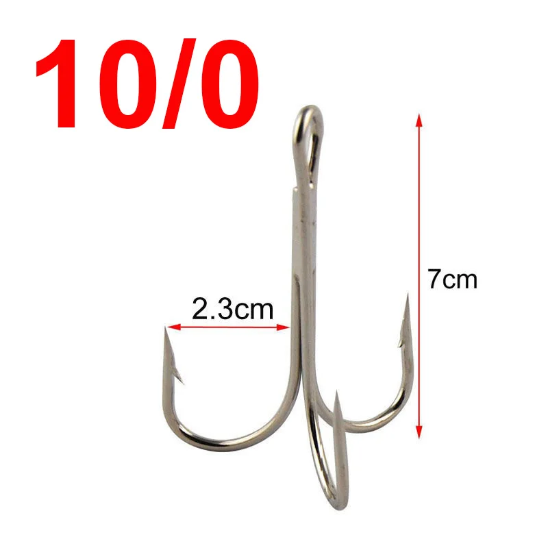 40pcs/lot 3551 Fishing Treble Hooks High Carbon Steel Fishing Hooks  Artificial Lure for ice Fishing hook Size 6/0 7/0 8/0 10/0