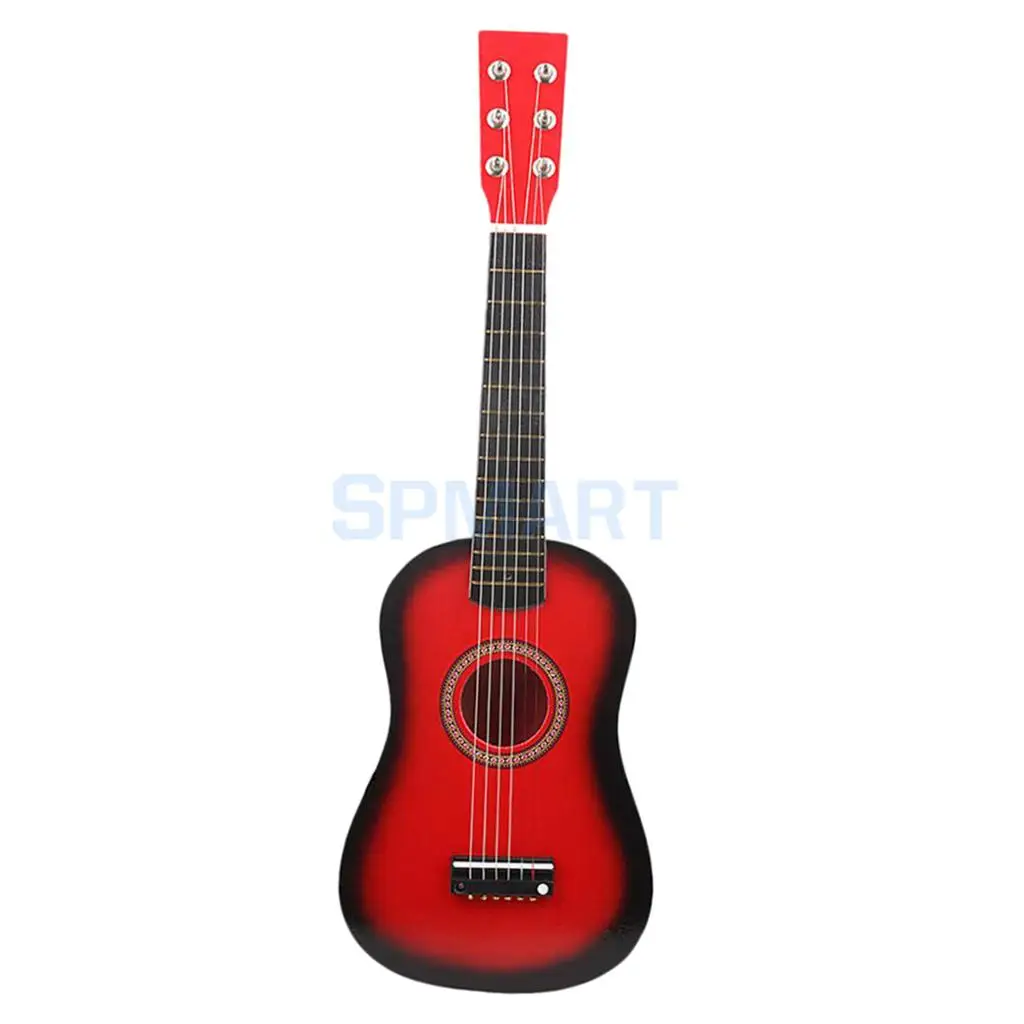 

Mini Acoustic Wooden Guitar Red 30 inch Portable For Kids & Student Beginner