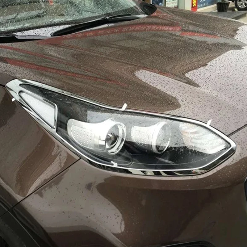 

Для KIA KX5 2015 2016 2017 ABS хромированные передние фары полоски бровей украшения крышки отделкой автомобильные аксессуары для укладки 2 шт.