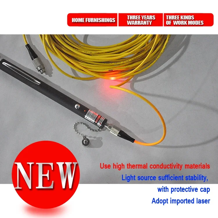 Red Laser Light Fiber Optic Cable Tester Visual Fault Locator Checker 20M 