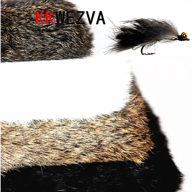 

KKWEZVA 1 PC Whole sheet Rabbit Fur Hare Zonker Natural color fly making material for fly fishing lure making insect carp bait