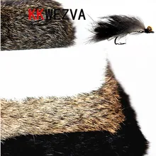 KKWEZVA 1 PC Whole sheet Rabbit Fur Hare Zonker Natural color fly making material for fly fishing lure making insect carp bait