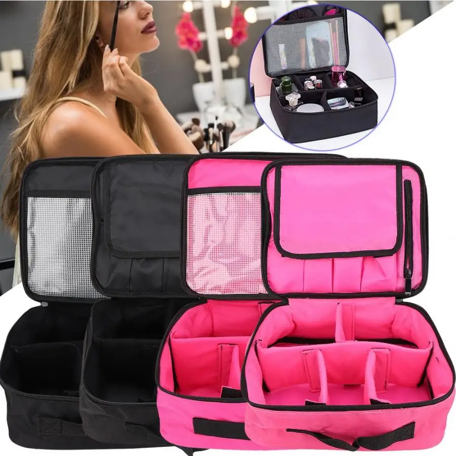 Portable Multiple Dividers Cosmetic Bag Portable Tattoo Tools Storage Bag Makeup Tool Kits Organizer Bag