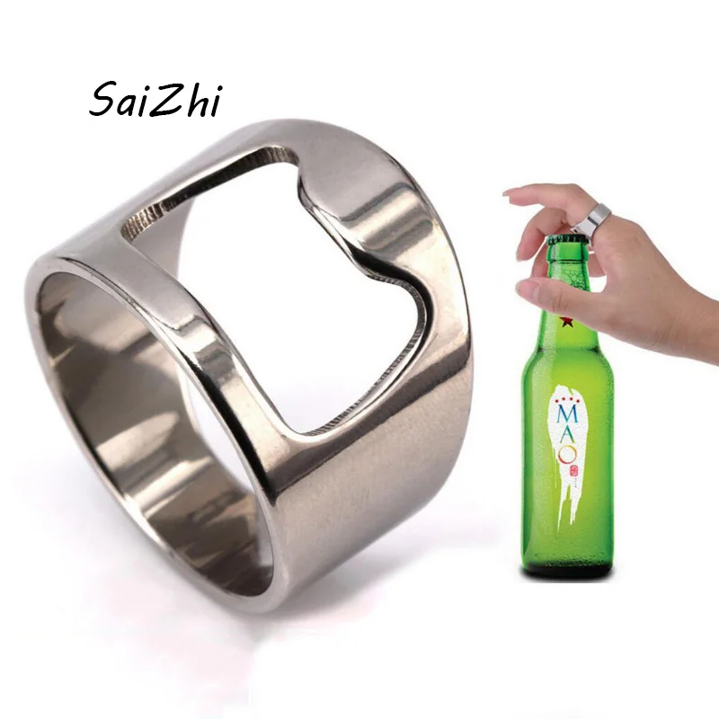 Unique Creative Bottle Opener Versatile Stainless Steel Finger Ring