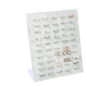 

2017 Gray Velvet Carrying Case Jewelry Ring Display Box Board Holder Storage Box Plate Organizer 20*10*23CM
