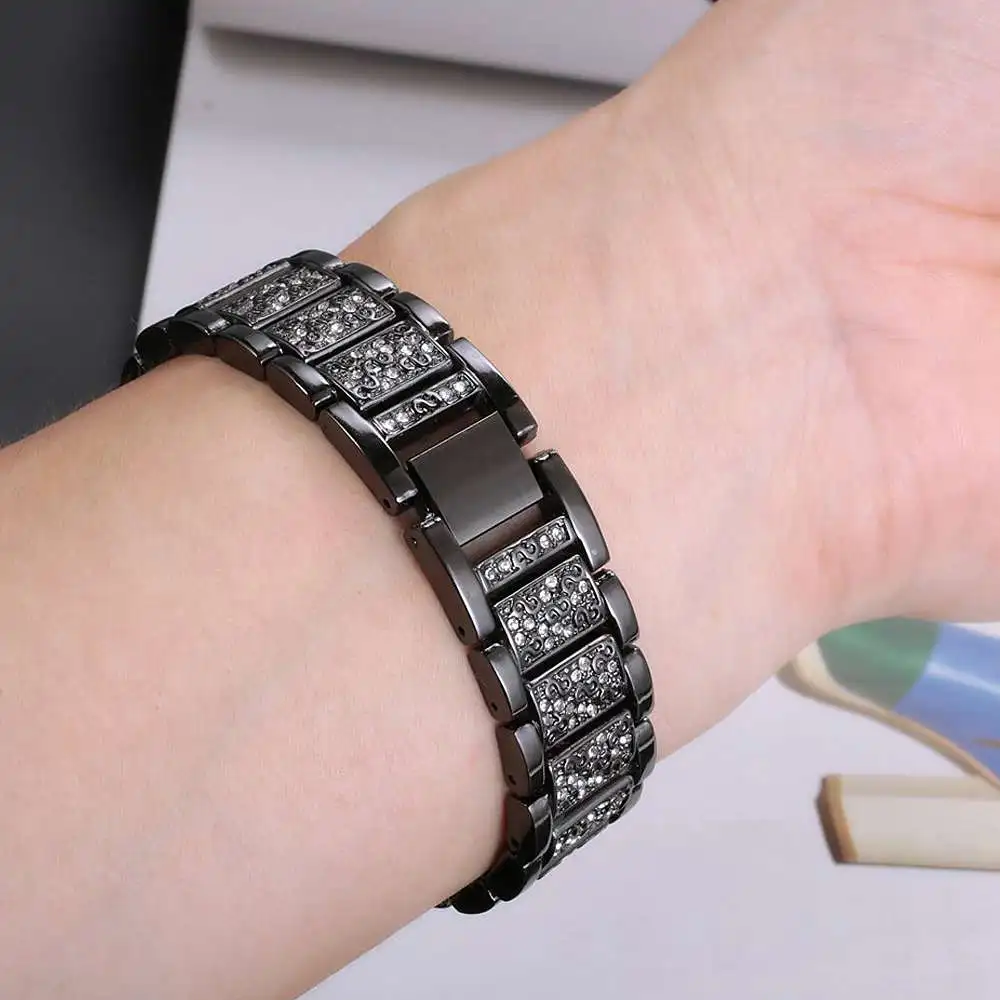 strass bling bandas ajustável pulseira para garmin