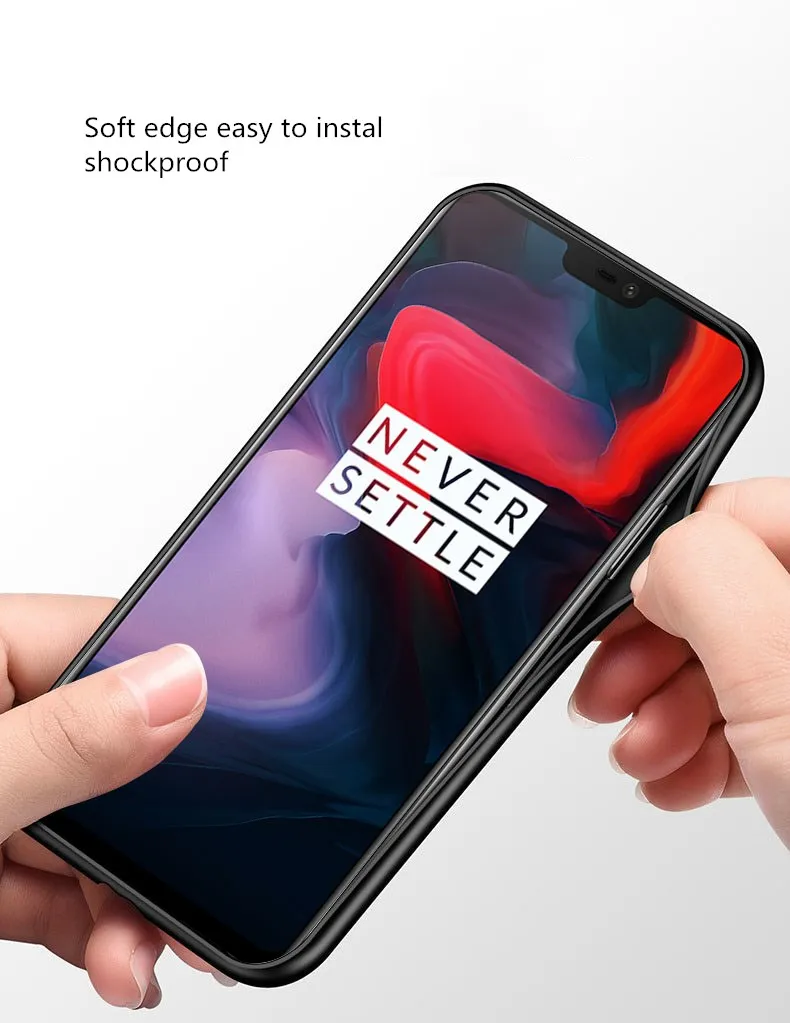 Чехол для OnePlus 6T роскошный мягкий чехол из ТПУ с краями закаленного стекла