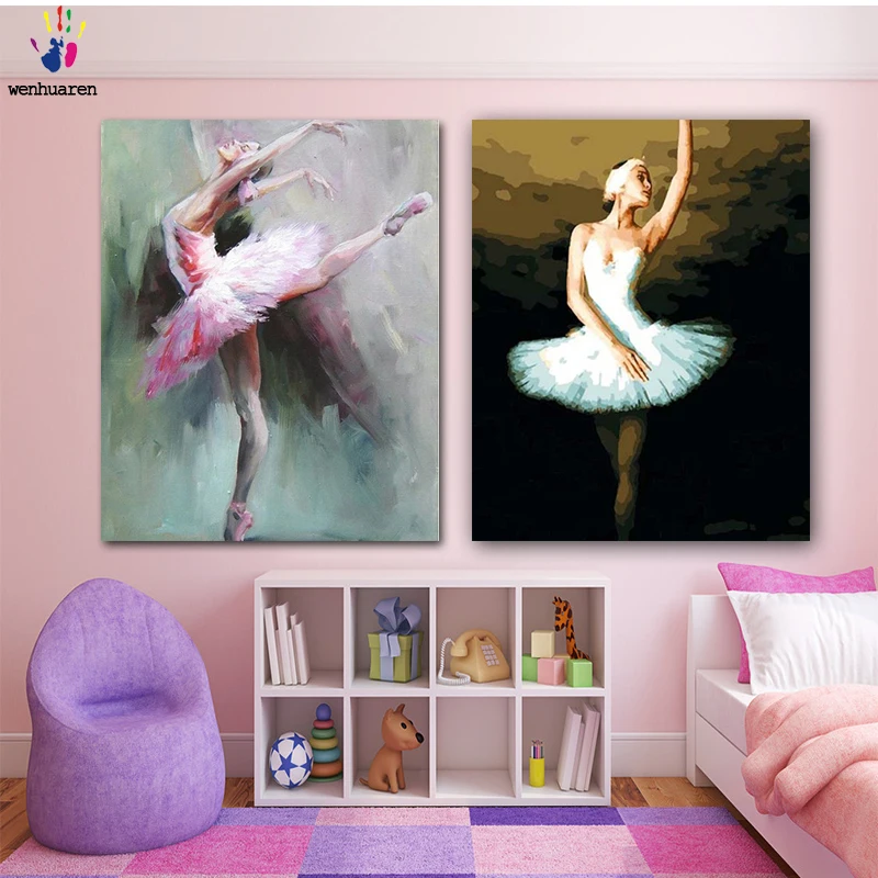 DIY картинки для раскраски по номерам с цветами balletpicture Рисование по номерам в рамке Home