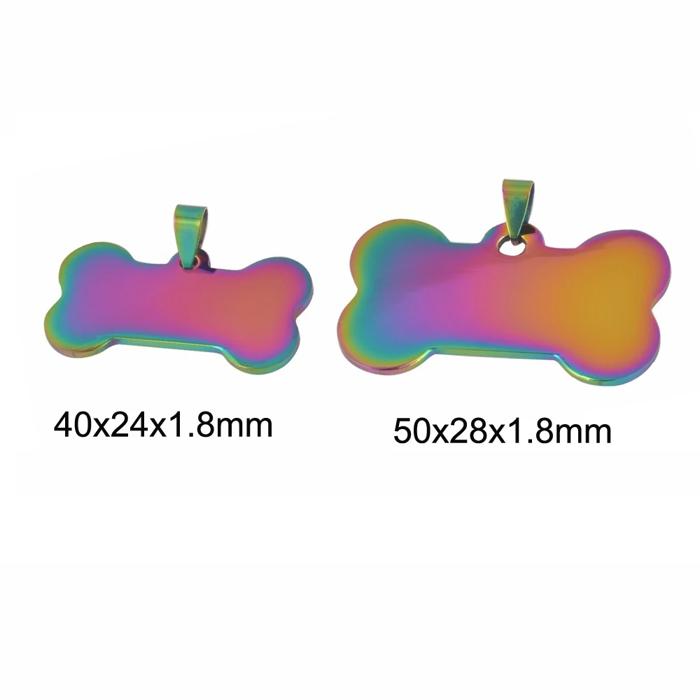 6 цветов, нержавеющая сталь, форма кости, ID, собака, бирки, ожерелье, военная армия 316L ID, подвеска, ювелирные изделия,, Прямая поставка