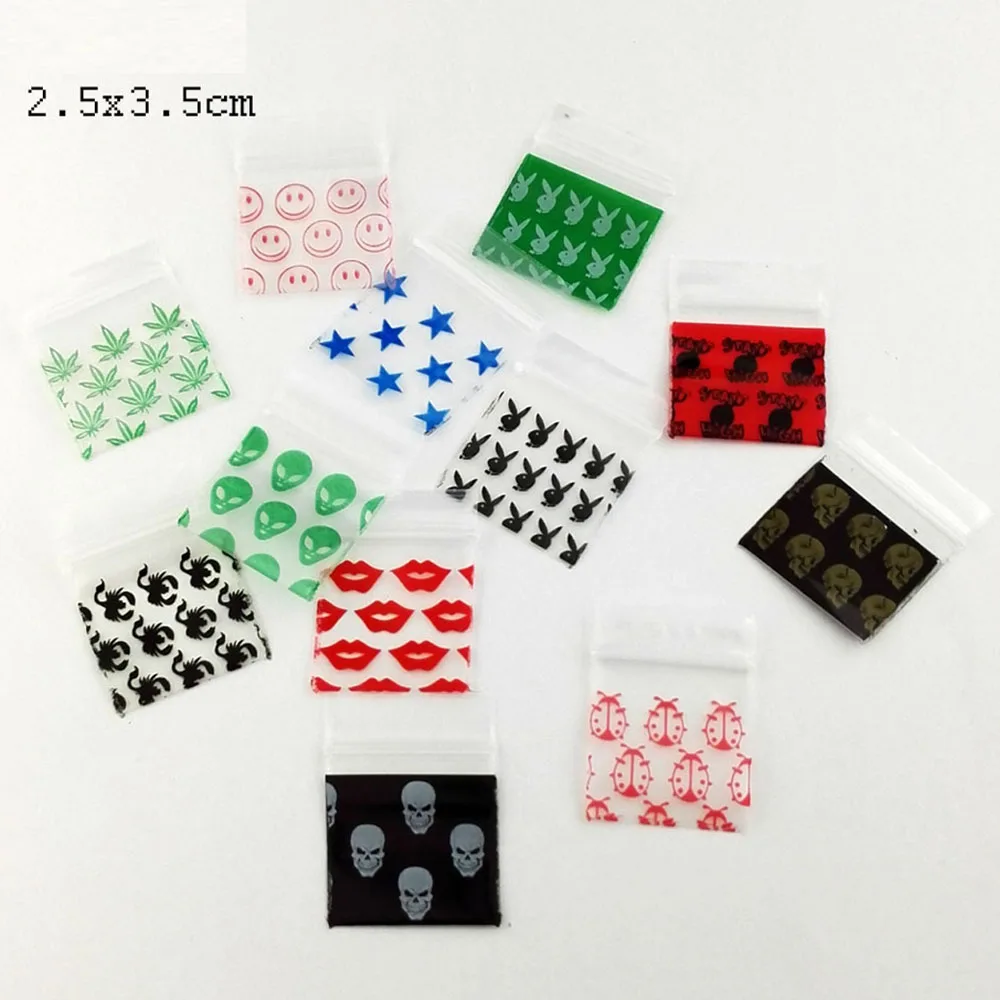 1X1 Inch Mini Design Baggies 100Piece Printed Clubs Small