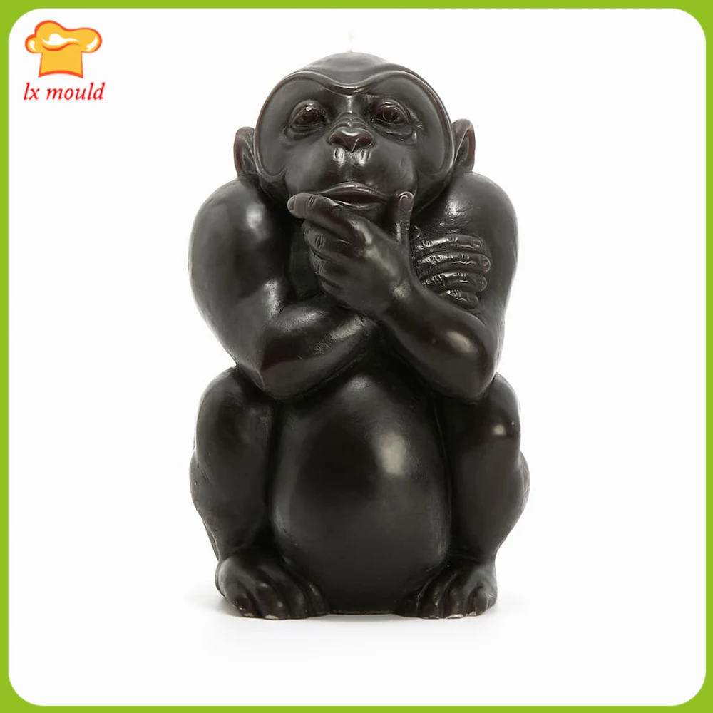 

2019 new Monkey modeling silicone mould carving forest animal soap candle mold