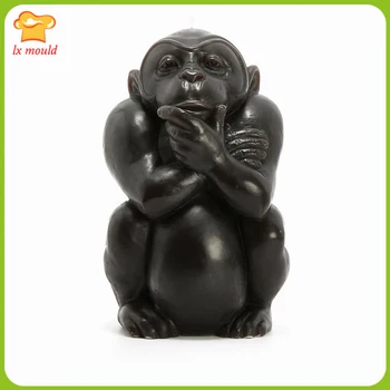 

2019 new Monkey modeling silicone mould carving forest animal soap candle mold