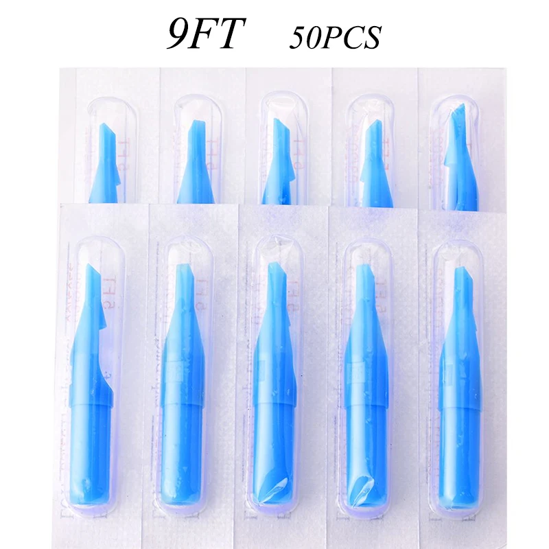 

50pcs Tattoo Tips 9ft Nozzle Needle Cap Disposable Tattoo Tip Steril Desechables Tatoo Puntas Para Tatuajes Tube Tip