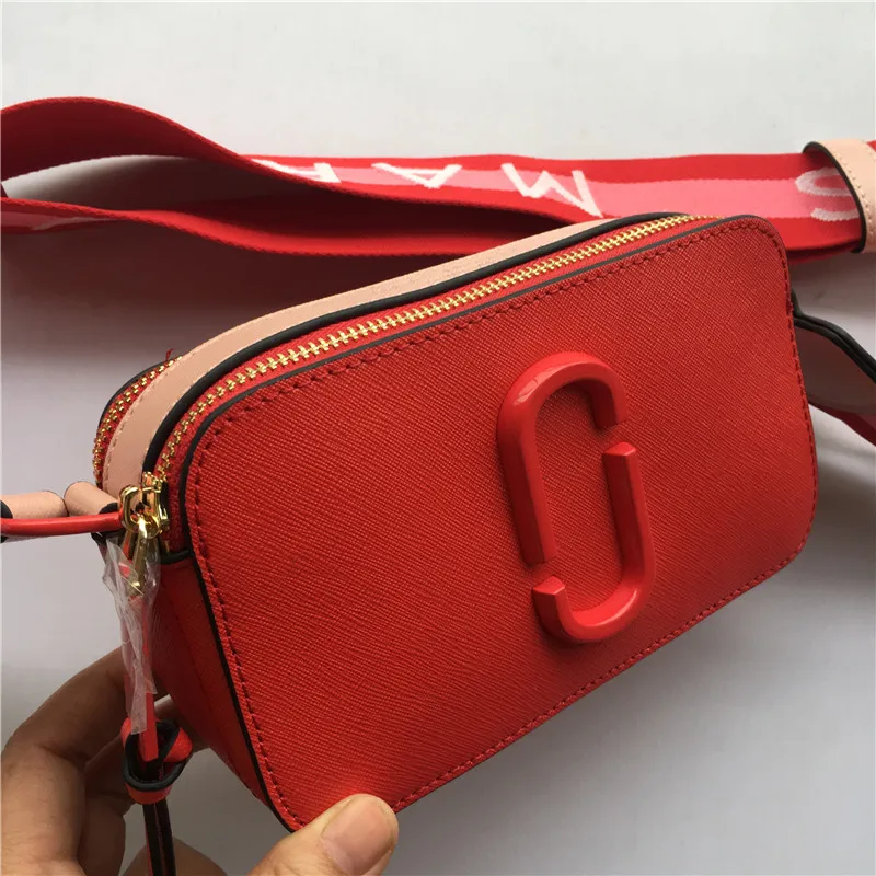 

Leather new camera bag mini wide shoulder strap mixed color small square bag leather ladies bag handbag diagonal bag wallet