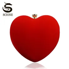 В форме сердцы чёрная/красная вечерняя сумочка; Для женщин Свадебные милые сумки