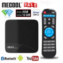 Mecool M8s pro L Smart tv Box Android 7,1 Amlogic S912 Восьмиядерный 3 ГБ/16 ГБ телеприставка двойной Wifi медиаплеер