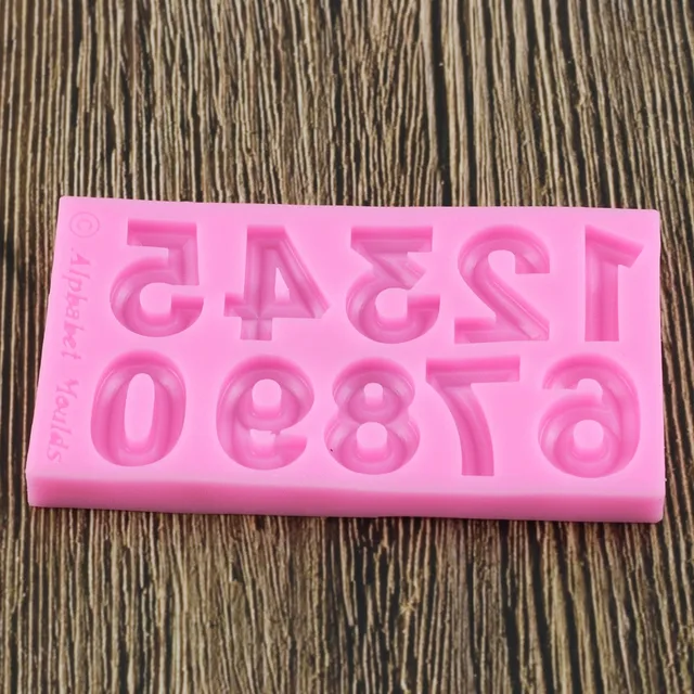 3D Szám 0-9 Digitális Szilikon Formák Baba Születésnapi Cupcake Topper Fondant Sütemény Díszítő Szerszámok Cukorkás Csokoládé Gumpaste Penészek - Image 3