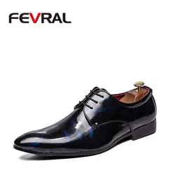 FEVRAL/деловая Роскошная обувь, Мужская дышащая обувь из лакированной кожи, износостойкая мужская обувь на резиновой подошве, Офисная