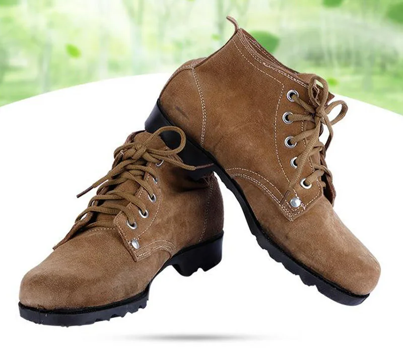 Мужские защитные туфли хаки и шляпа, защитная обувь со стальным носком, небьющиеся, устойчивые к ногам, дышащие, кожаные, мягкие рабочие ботинки, DXZ021