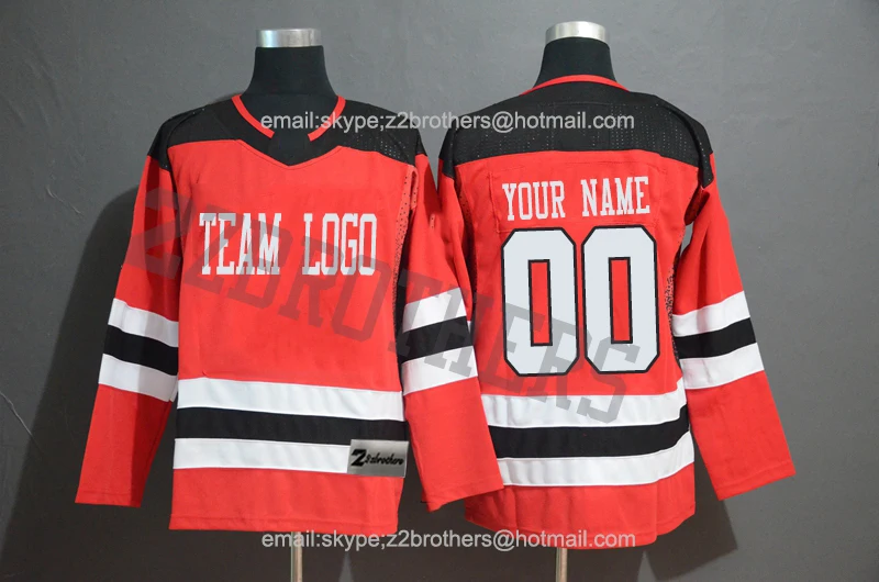 Wholesale Factory OEM Custom Ice Hockey Jersey Design DIY Your Own College Team Sewn Sweater Logo Men Women Youth New Jersey