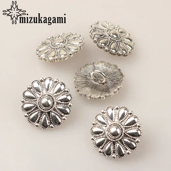 

Zinc Alloy CONCHO Sun Flowers Buttons Retro Charms 3pcs/lot 30MM For DIY Making Finding Accessories