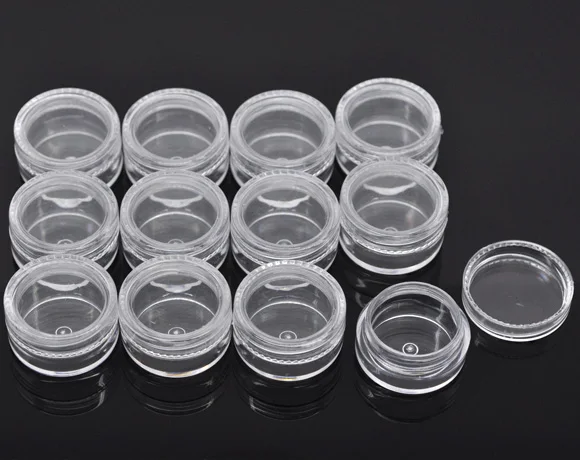 

DoreenBeads Plastic Storage Containers Round Transparent 30.0mm(1 1/8") x 3.0cm(1 1/8"), 2 PCs 2016 new