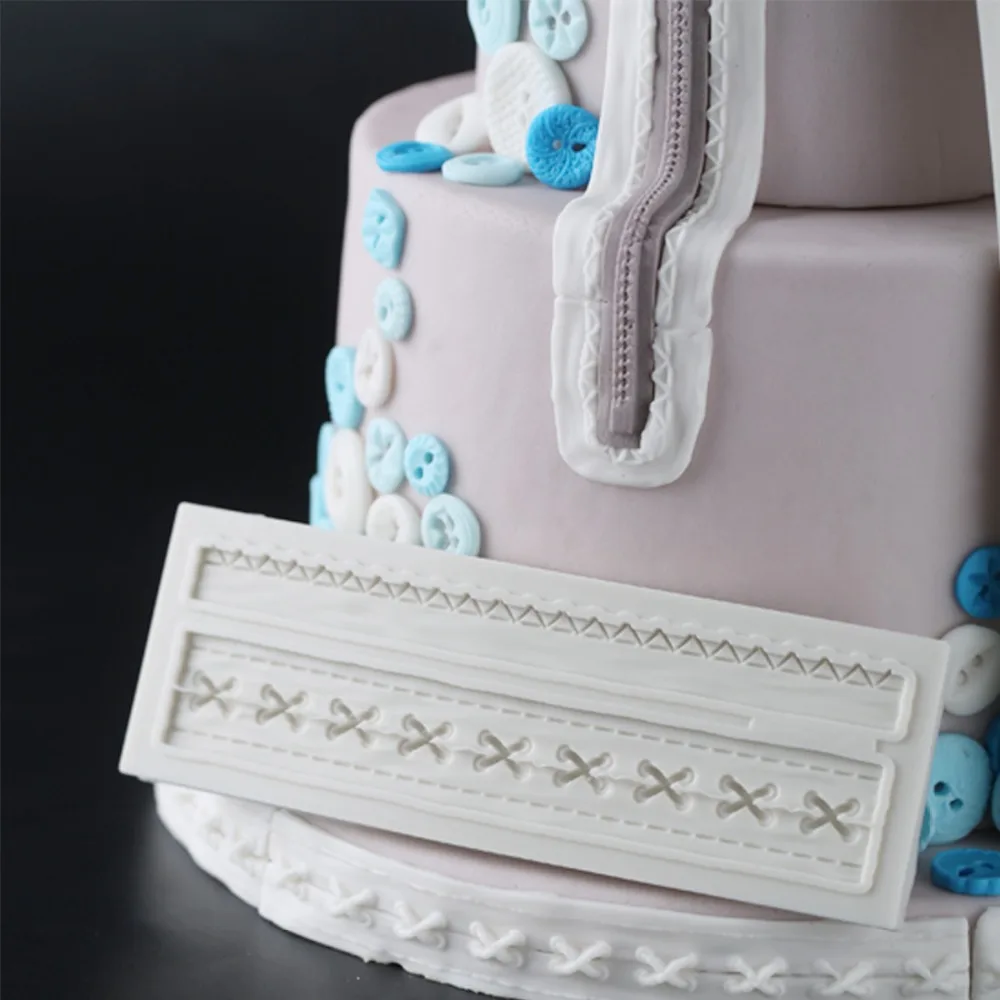 

Feihuan 1pcs Zipper Silicone Cake Mold Lace Fondant Mold Cake Decorating Tools Chocolate Gum Paste Mold FM1387