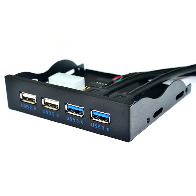 H1111Z концентратор USB 2,0 USB 3,0 4 порта Передняя панель USB3.0 концентратор сплиттер Внутренний замок с секретом кронштейн адаптер для рабочего стола 3,5 дюймов ячейка для дискет - Цвет: Black