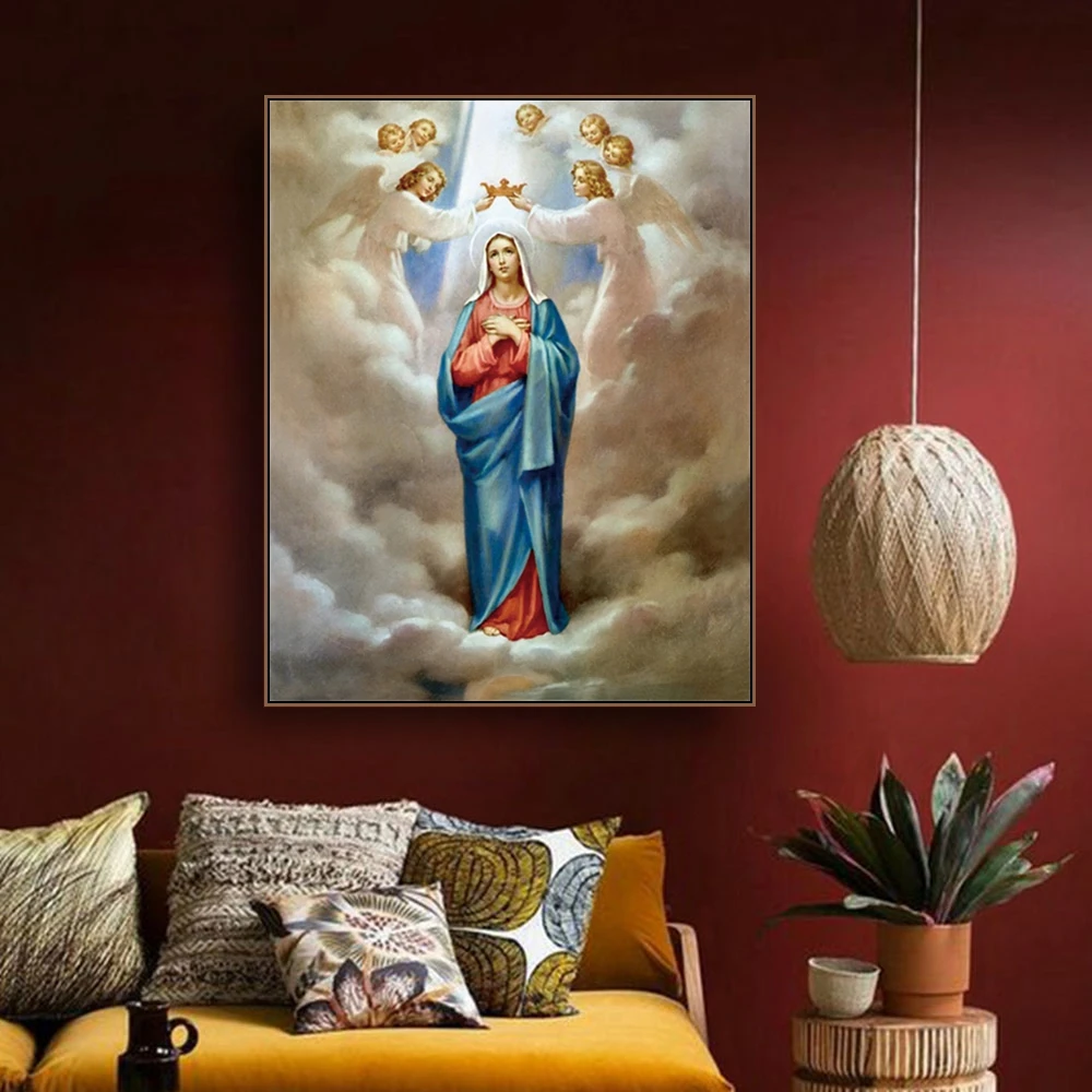 Virgin Mary Lineage, христианский холст, живопись и каллиграфия, искусство, домашний декор, холст, настенное искусство, картина для гостиной, церкви