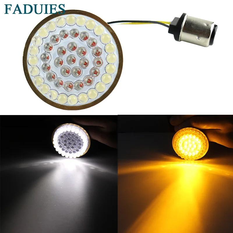 

FADUIES For Harley Sportster Softail Touring Dyna 2013-2017 Motorcycle Light 2" Bullet Style 1157 LED Inserts Turn Signal Panel