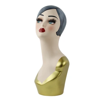 

Vintage Hand Painted Jewelry Mannequin Head